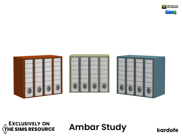 Sims 4 — kardofe_Ambar Study_Files by kardofe — Stackable, stackable file cabinets, in three colour options