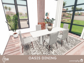 Sims 4 —  Oasis Dining  - TSR CC Only by Summerr_Plays — Oasis dining is a modern-styled room. Check Required tab for all