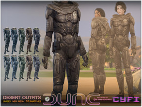 Sims 4 — DUNE - Desert Outfits - CyFi by BAkalia — Hello :) I share to you the desert outfits inspired the movie Dune