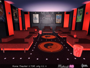Sims 4 — Home Theater II TSR only CC II by Marcusa3 — Your Sim's can have the ULTIMATE "movie night" with this