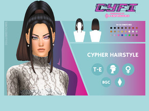 Sims 4 — CyFi - Cypher Hairstyle  by simcelebrity00 — Hello Simmers! This medium length, front strand high pony, and hat