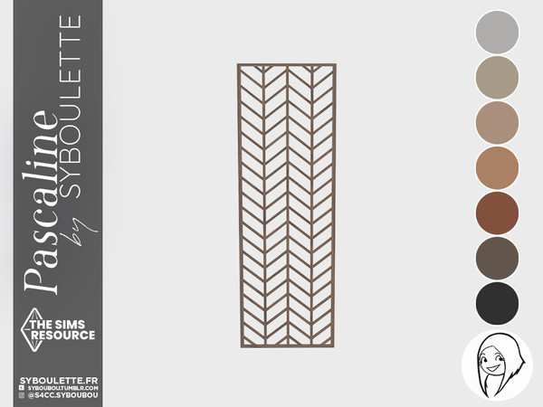 Sims 4 — Pascaline - Herringbone Room Divider (short) by Syboubou — This is a room divider. Available in 7 color