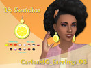 Sims 4 — CarlosMG_Earrings_03 by CarlosMG — Large round earrings. 24 swatches: - 20 plain colors. - 4 with drawings. For