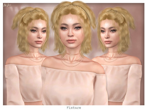 Sims 4 — Fixture (Hairstyle) by JavaSims — -Female -T/YA/A/E -35+ Colors -New Mesh! -Hat Compatible! -Custom Thumbnail