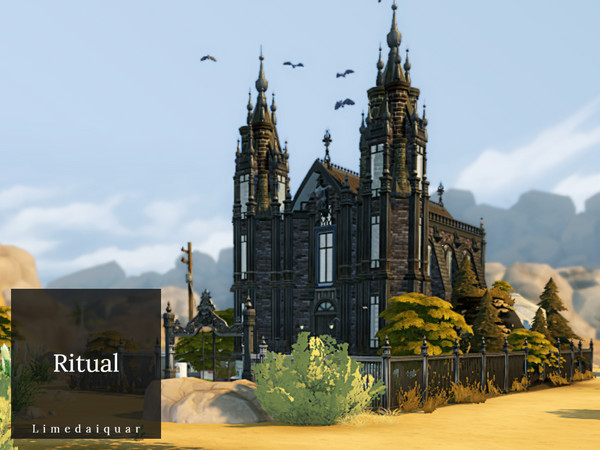 Sims 4 — Ritual by Limedaiquar — Ritual is a cathedral with 1 bedroom and 1 bathroom, gothic architecture and....some