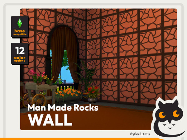 Sims 4 — Man made Rocks WALL by Glacii — Fake rocks walls suitable both for indoor and outdoor availiable on all wall