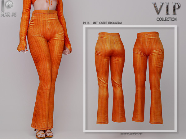 Sims 4 —  [PATREON]  (Early Access) KNIT OUTFIT (TROUSERS) P113 by busra-tr — 10 colors Adult-Elder-Teen-Young Adult For