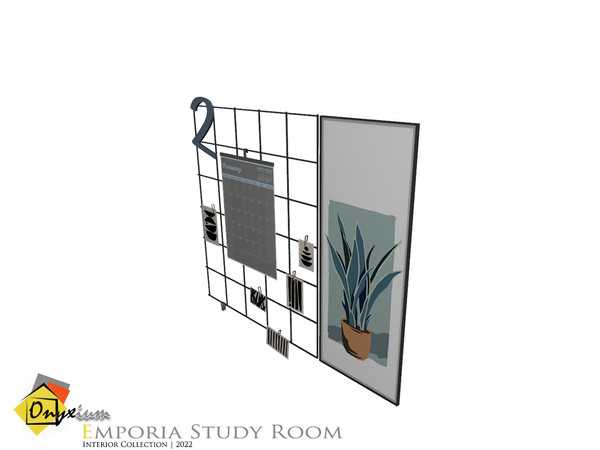 Sims 4 — Emporia Wall Arrangement Panel by Onyxium — Onyxium@TSR Design Workshop Study Room Collection | Belong To The