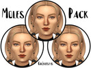 Sims 4 — CherieSim's Mole Pack by cheriesim — Three swatches of multiple moles scattered on different places of the face.