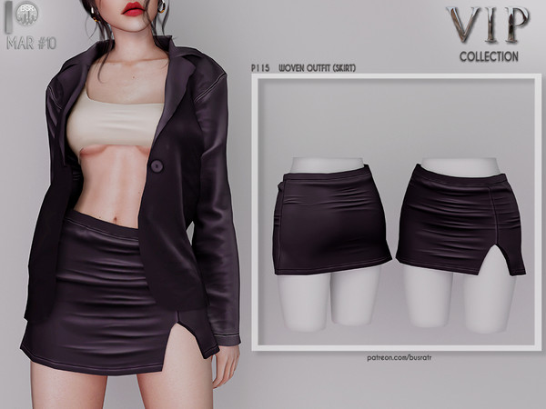 Sims 4 —  [PATREON]  (Early Access) WOVEN OUTFIT (SKIRT) P115 by busra-tr — 10 colors Adult-Elder-Teen-Young Adult For