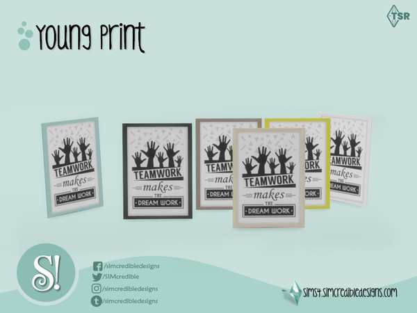 Sims 4 — Young Print floor painting frame by SIMcredible! — by SIMcredibledesigns.com available at TSR 8 colors