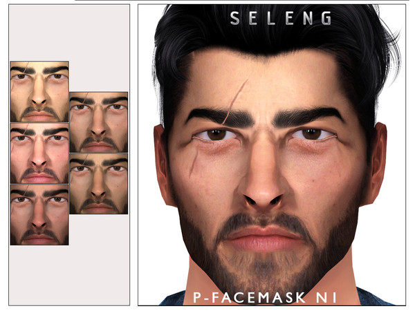 Sims 4 — P-Facemask N1 [Patreon] by Seleng — The facemask has 19 colours and HQ compatible. It can be found in the skin