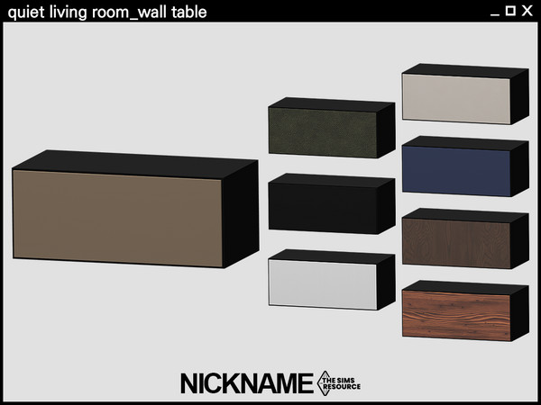 Sims 4 — quiet living room wall table by NICKNAME_sims4 — quiet and modern living room set 17 package files. -quiet