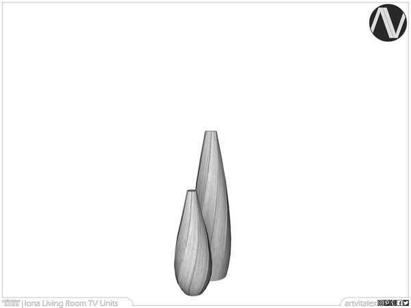 Sims 4 — Iona Carved Twist Vases by ArtVitalex — Living Room Collection | All rights reserved | Belong to 2022