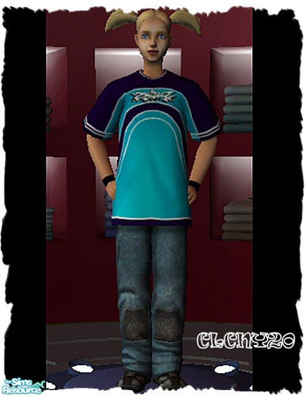 Sims 2 — Teen Girl Hip Hop Outfit Conversion by clcny20 — I\'ve been dying to have this teen boy\'s mesh converted into