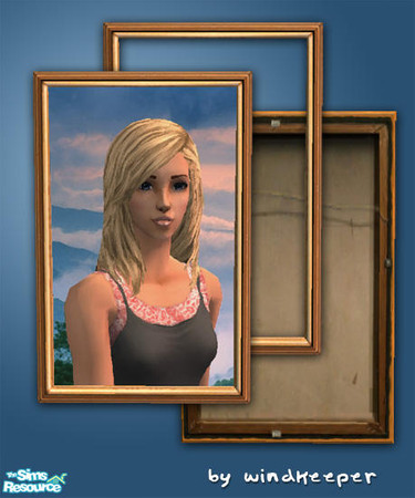 Sims 2 — Custom frame 1 by Windkeeper — Custom frame designed to fit over custom paintings. Place the finished painting