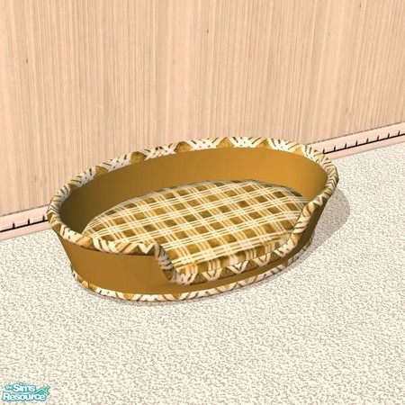 Sims 2 — Pet Basket - Brown Plaid by Raveena — Part of the Pet Basket Set.