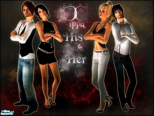 Sims 2 — His&Her by cippa1982 — The set contains 4 outfits: 2 for female and 2 for male.