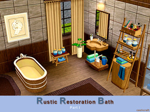 Sims 3 — Rustic Restoration Bath Part I by Cashcraft — It's a Rustic Restoration Bath set for Sims 3. Part I includes 8