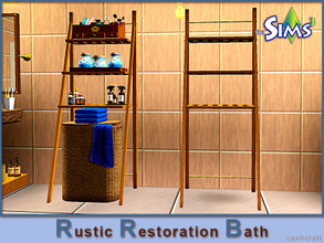 Sims 3 — Rustic Restoration Bath Shelf by Cashcraft — It's extra storage for the bathroom. Created by Cashcraft for TSR.