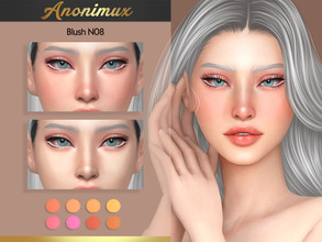Sims 4 — Blush N08 by Anonimux_Simmer — - 8 Swatches - Male/Female - Compatible with the color slider - BGC - HQ - Thanks