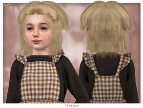Sims 4 — Fixture (Child Hairstyle) by JavaSims — -Female -Child Only! -35+ Colors -New Mesh! -Hat Compatible! -Custom