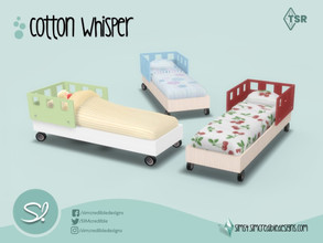 Sims 4 — Cotton Whisper bed by SIMcredible! — by SIMcredibledesigns.com available at TSR 3 colors variations