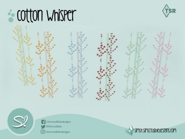 Sims 4 — Cotton Whisper Sticker Decal by SIMcredible! — by SIMcredibledesigns.com available at TSR 6 colors variations