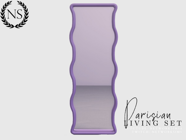 Sims 4 — Parisian Floor Mirror by networksims — A wavy floor mirror in 6 colours.