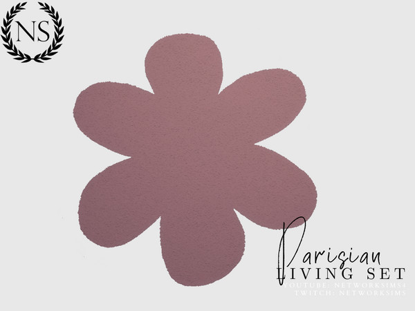 Sims 4 — Parisian Flower Rug by networksims — A large flower rug in 5 colours.