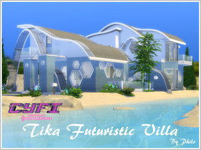 Sims 4 — CyFi Tika Futuristic Villa by philo — Tika is a futuristic villa for cheerful Sims who dream of a serene future.