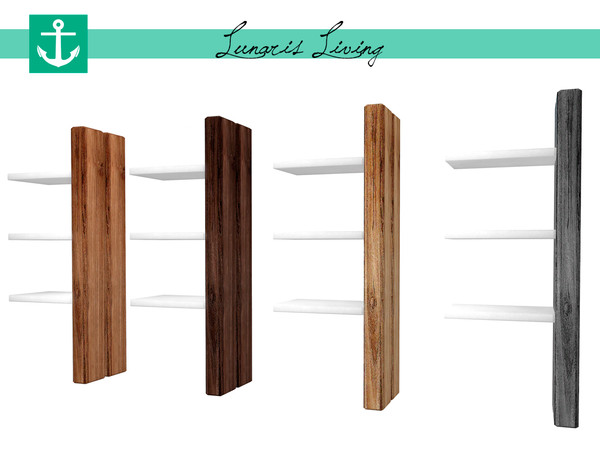 Sims 4 — Lunaris Living - Left Shelf Cabinet by zarkus — Lunaris Living - Left Shelf Cabinet 4 colors
