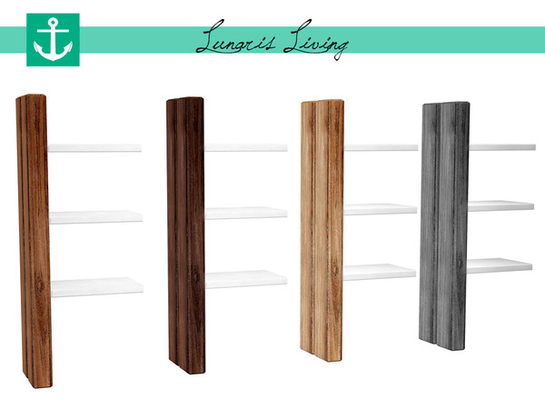 Sims 4 — Lunaris Living - Right Shelf Cabinet by zarkus — Lunaris Living - Right Shelf Cabinet 4 colors