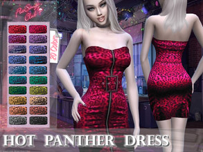Sims 4 — Hot Panther Dress by FlaSimgo_Club — - 20 Colors - Teen To Adult - Everyday, Party, Hot Weather - All LODs - New