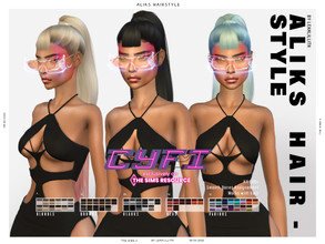 Sims 4 — CyFi Aliks Hairstyle by Leah_Lillith — Aliks Hairstyle All LODs Smooth bones Custom CAS thumbnail Works with