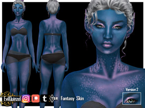 Sims 4 — Fantasy Skin V2 by EvilQuinzel — Fantasy skin for mermaid or other sea creatures of your choice. The difference