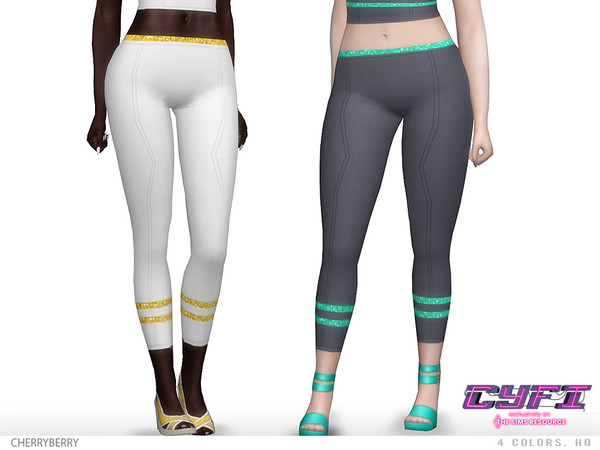 Sims 4 — CYFI - Futuristic Pants by CherryBerrySim — Futuristic design Pants with shiny details and abstract pattern for