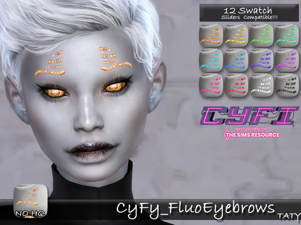 Sims 4 — CyFy_FluoEyebrows by tatygagg — Fantasy Eyebrows for your sims - Female, Male - Human, Alien - Toddler to Elder