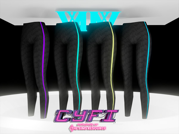 Sims 4 — CyFi Collection - Pants by Viy_Sims — New Mesh 4 Colors Compatible with HQ mode Low Poly Custom Thumb My Site: