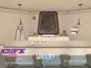 Sims 4 — CyFi - Octagon Kitchen by SIMSBYLINEA — Cooking in space has never been more sophisticated! With this futuristic