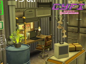 Sims 4 — Endgame Bedroom - Cyfi Collab - CC  by Flubs79 — here is a cyberpunk bedroom which i have built for the Cyfi