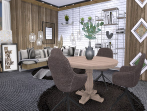 Sims 4 — Serena Dining Room by Suzz86 — Serena is a fully furnished and decorated dining room. Size: 7x8 Value: $ 9,500