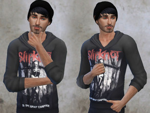 Sims 4 — Slipknot Hoodie by beckez2 — Male Slipknot Hoodie, recolour of base game mesh.