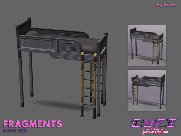 Sims 4 — Fragments - Bunk Bed by sim_man123 — An industrial style bunk bed. Base Game Compatible.