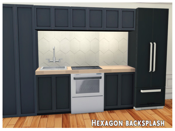 Sims 4 — Hexagon backsplash by xXSavannahXx2 — New mesh, 8 swatches, all lods and shadows