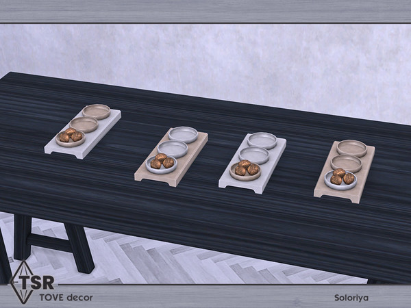 Sims 4 — Tove Decor. Plates with Nuts by soloriya — Plates with nuts. Part of Tove Decor set. 4 color variations.