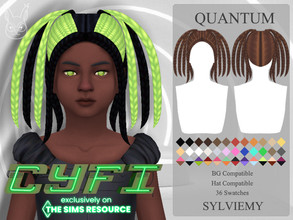 Sims 4 — CyFi Quantum Hairstyle (Child) by Sylviemy — Medium Braids Hair for child New Mesh Maxis Match All Lods Base