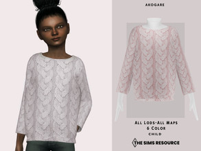 Sims 4 — Top No.144 by _Akogare_ — Akogare Top No.144 - 6 Colors - New Mesh (All LODs) - All Texture Maps - HQ Compatible
