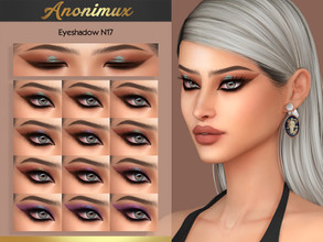 Sims 4 — Eyeshadow N17 by Anonimux_Simmer — - 12 Shades - Compatible with the color slider - BGC - HQ - Thanks to all CC