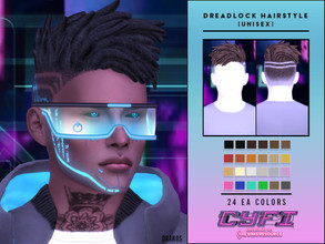 Sims 4 — CYFI - Dreadlock Hairstyle (Unisex) by OranosTR — Dreadlock Hairstyle is a short hairstyle for male and female